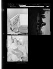 Two unidentified ladies; Pine Groves education building (4 Negatives (March 4, 1955) [Sleeve 12, Folder d, Box 6]